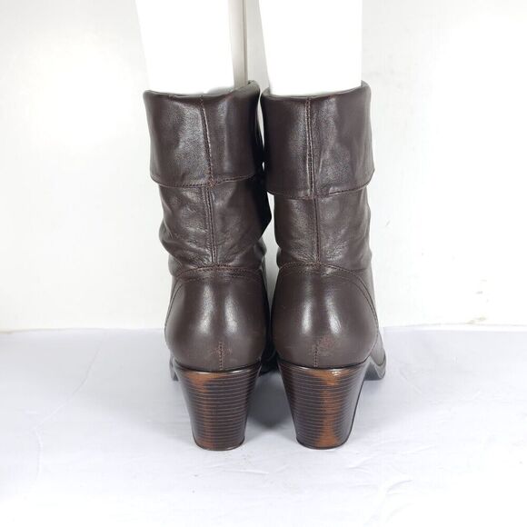 Dansko Women’s Bobbi US6-6,5 EU 37 Brown Leather Roll Down Slouch Boots - Picture 11 of 14